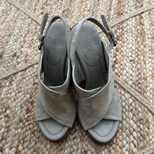 VINCE. Helena wooden heel size 6.